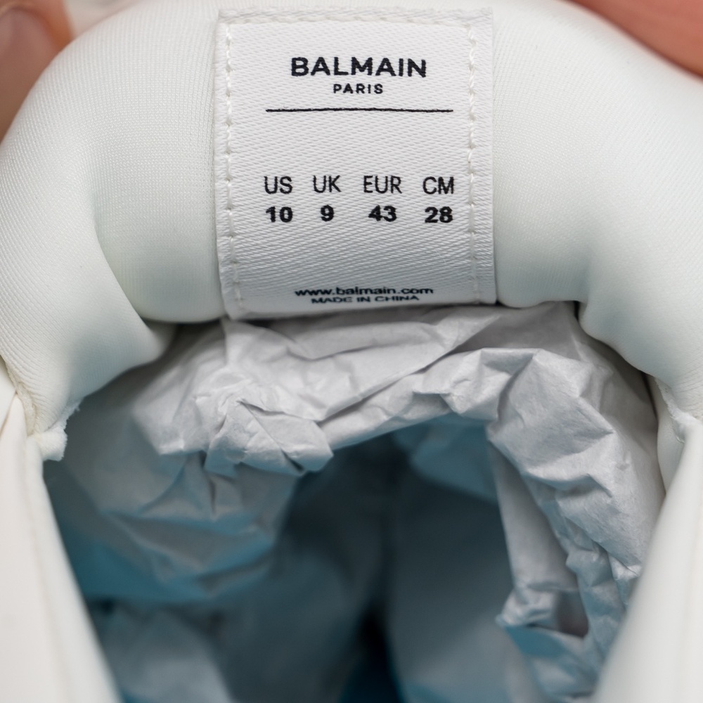 size 43 10 US Balmain Unicorn White Blue Sneakers Neoprene - Picture 12 of 14